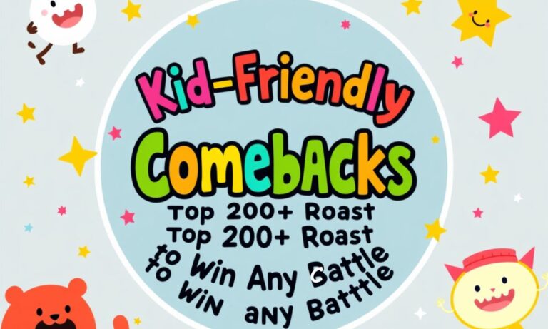 Kid-Friendly Comebacks Top 200+ Roasts to Win Any Battle